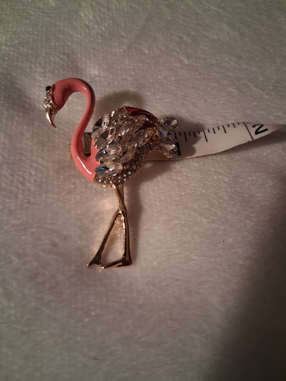 Pink Flamingo Crystal Brooch Pin - Unbranded